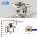 CF8 ISO5211 L / T Valve à rotule à trois voies